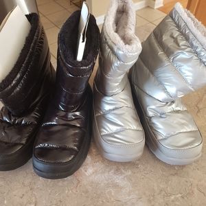 Never Worn Black SZ 7 & Silver SZ 8 Snowboots